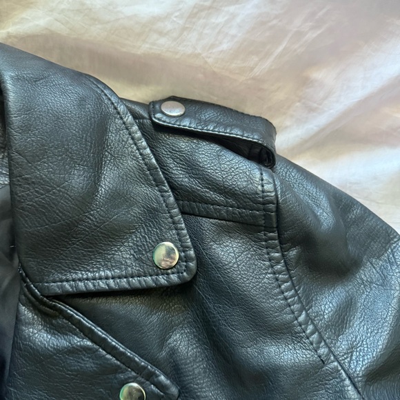 L'Olive Verte faux leather biker jacket size 3 - Picture 4 of 7